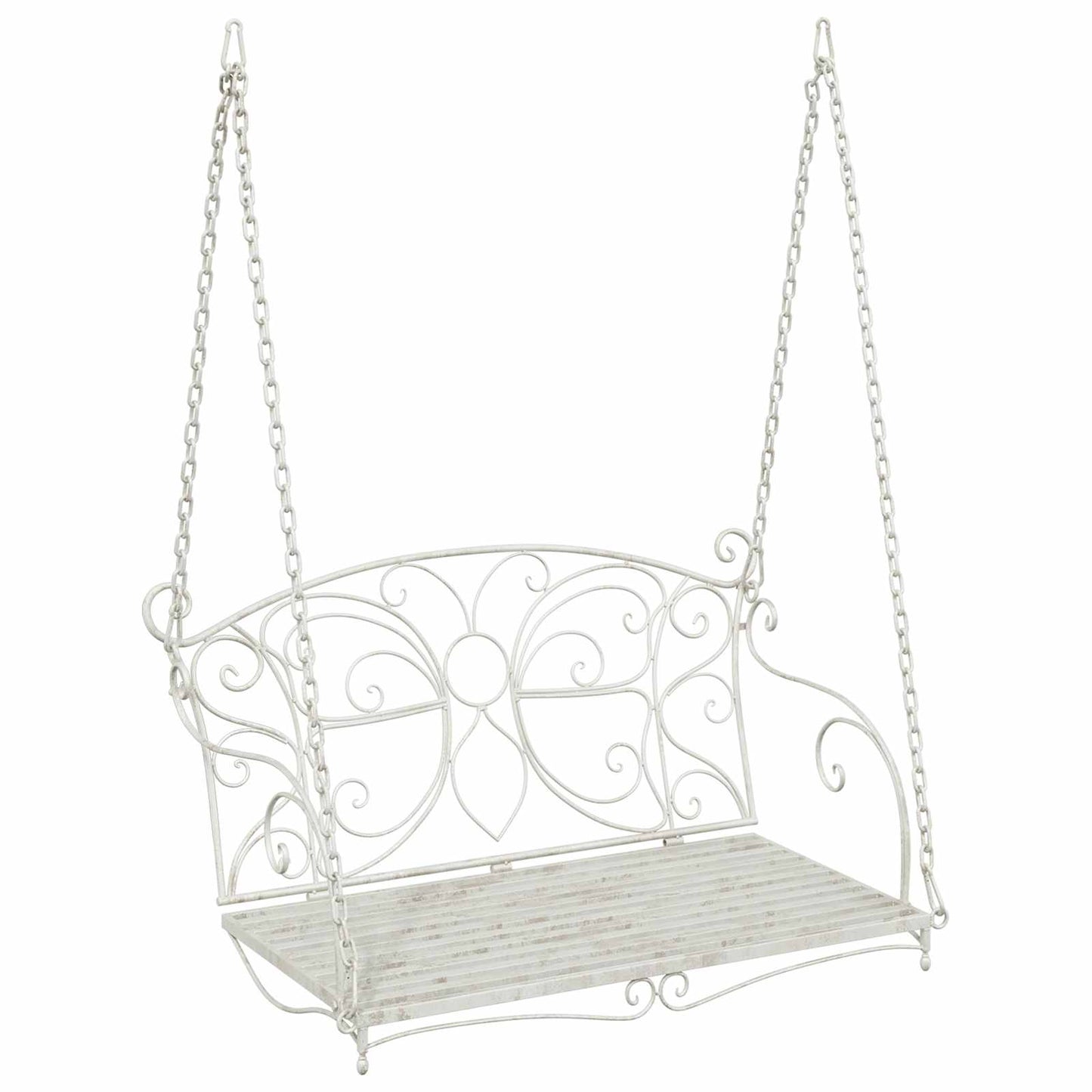 Swing Bench Steel 105.5 x 61 x 56 cm Antique White