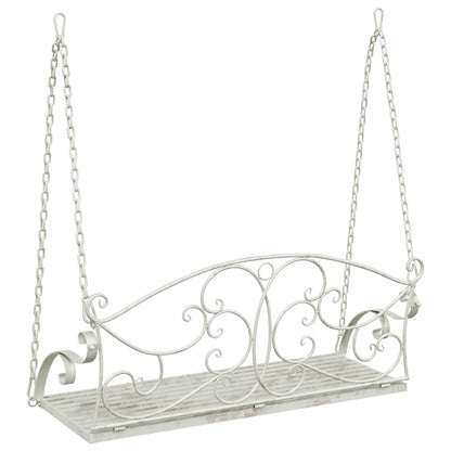 Swing Bench Steel 110 x 52.5 x 47 cm Antique White