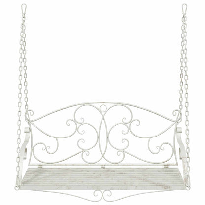 Swing Bench Steel 110 x 52.5 x 47 cm Antique White