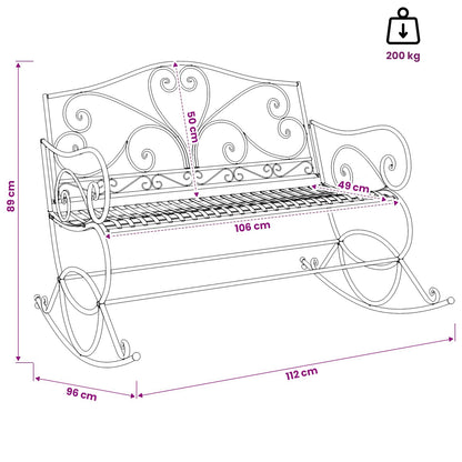 Garden Bench Antique White Steel