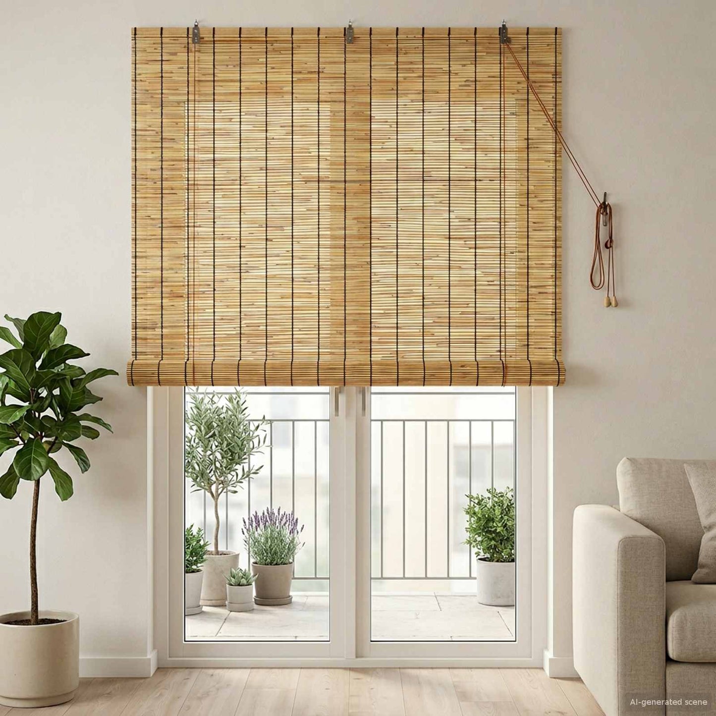 Roller Blind Natural 140 x 220 cm Reed