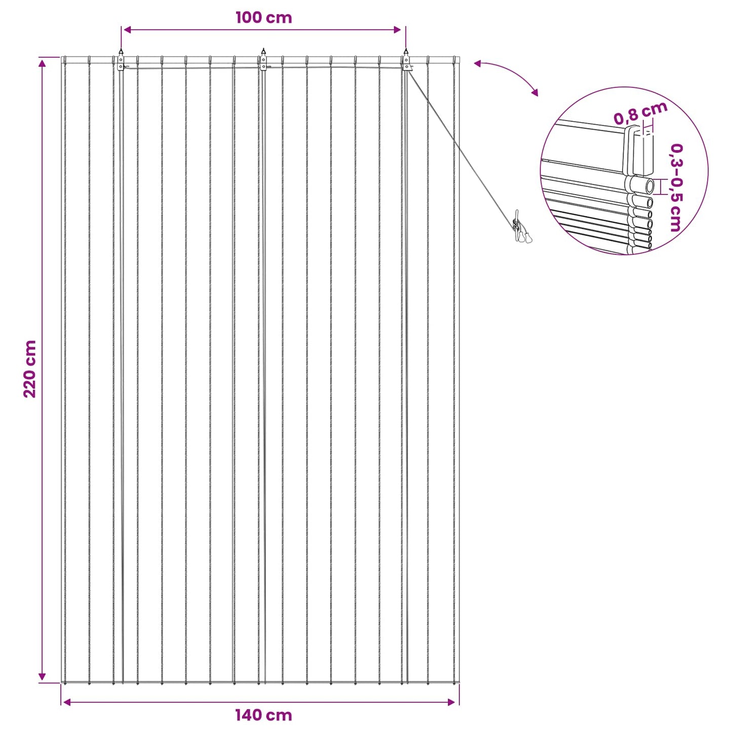 Roller Blind Natural 140 x 220 cm Reed