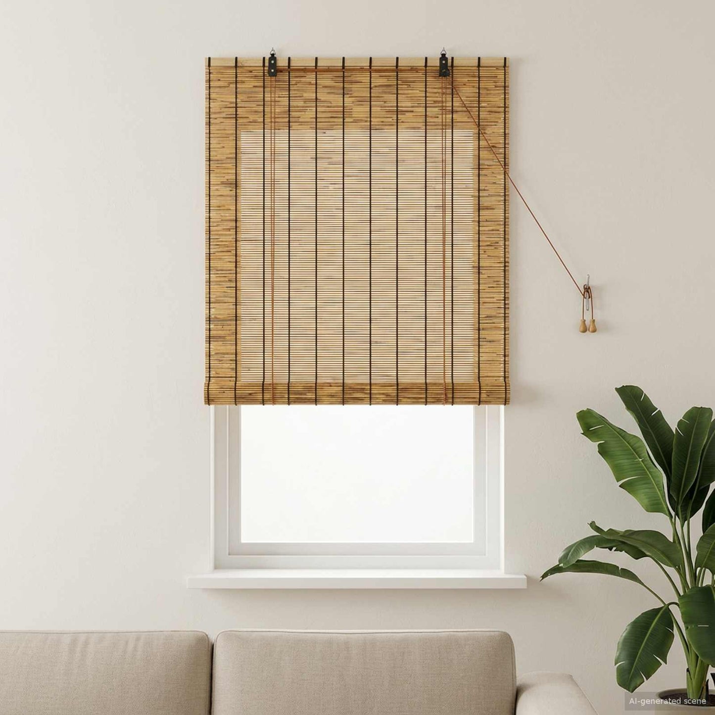 Roller Blind Brown 60 x 160 cm Reed