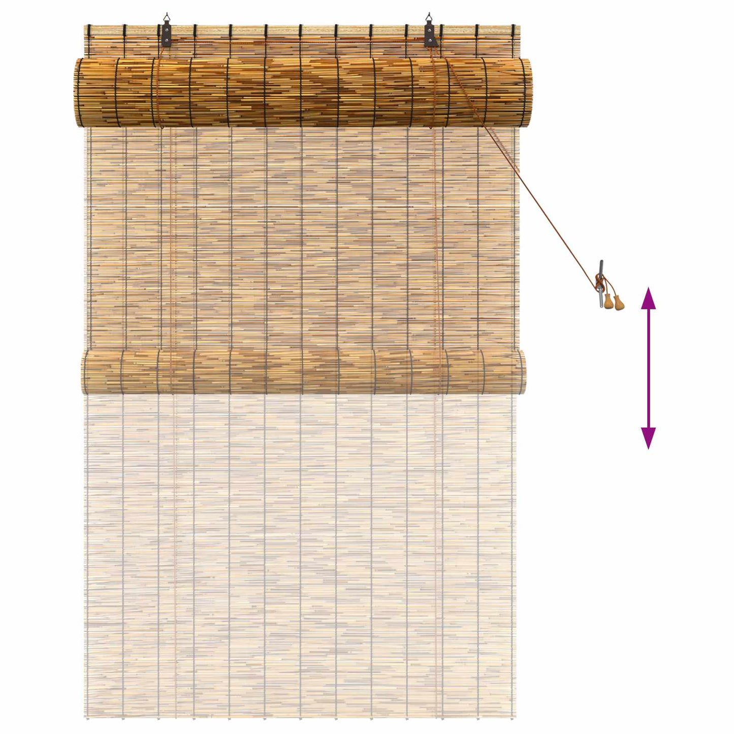 Roller Blind Brown 100 x 160 cm Reed