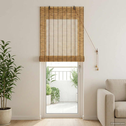 Roller Blind Brown 80 x 220 cm Reed