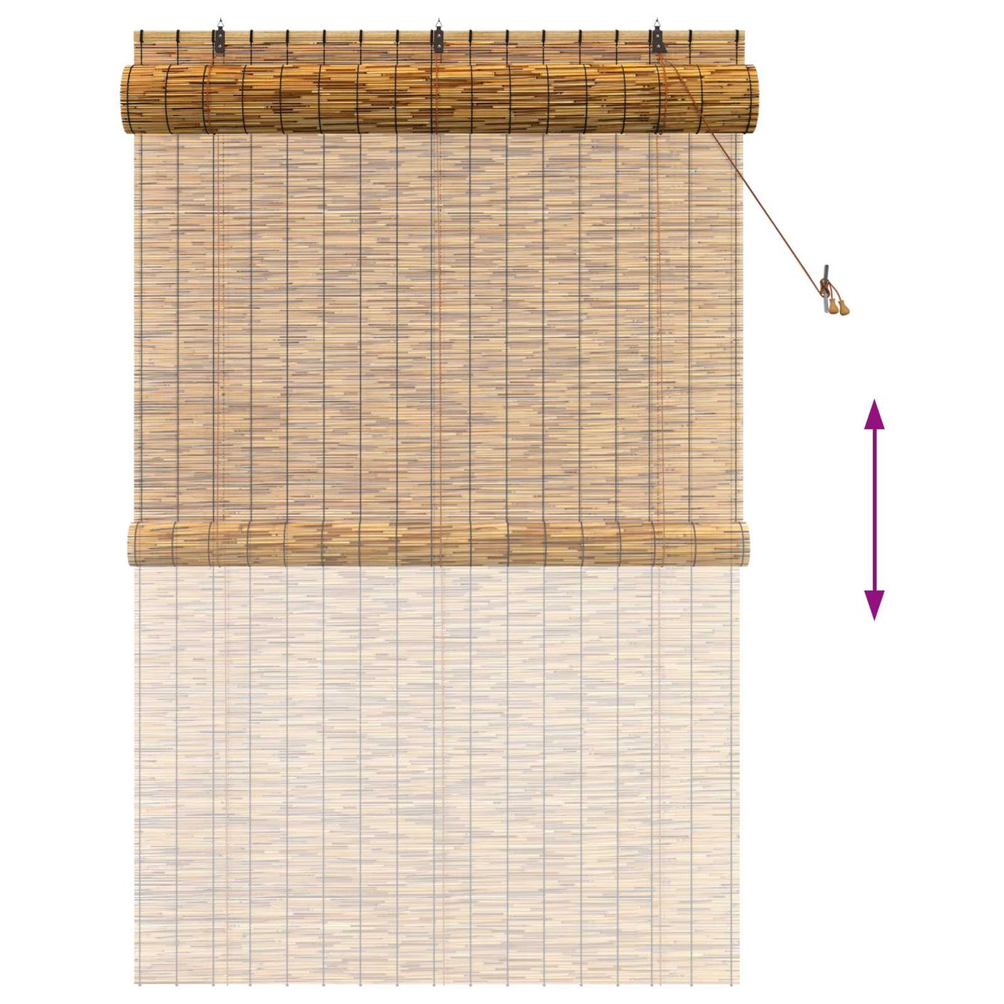Roller Blind Brown 140 x 220 cm Reed
