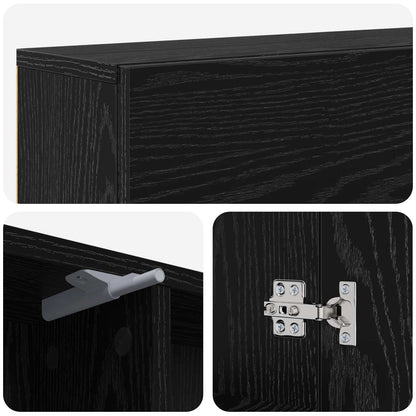 Fireplace Surround Black Oak 102 x 18 x 100.5 cm