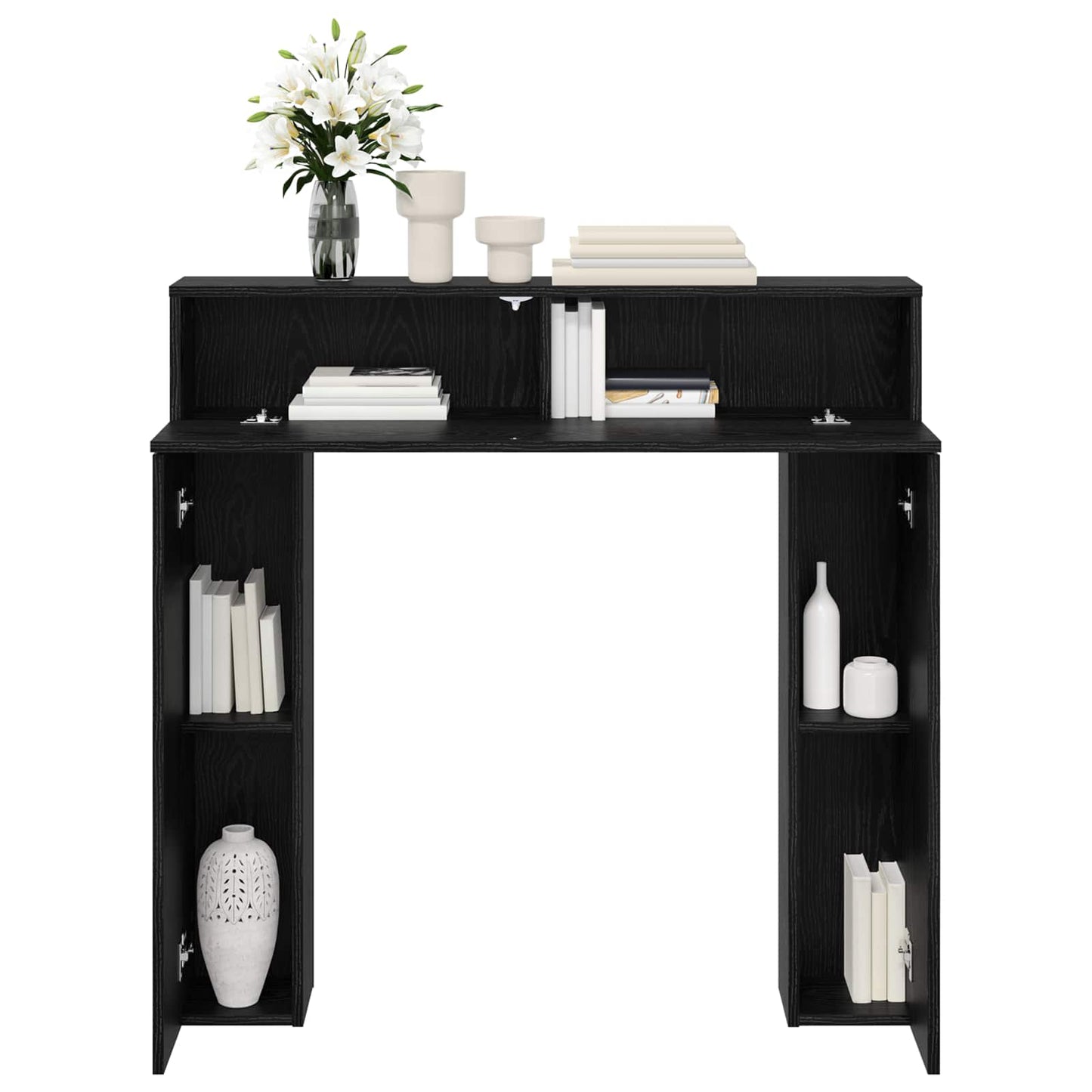 Fireplace Surround Black Oak 102 x 18 x 100.5 cm