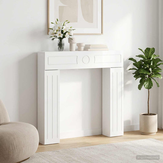 Fireplace Surround High Gloss White 102 x 18 x 100.5 cm