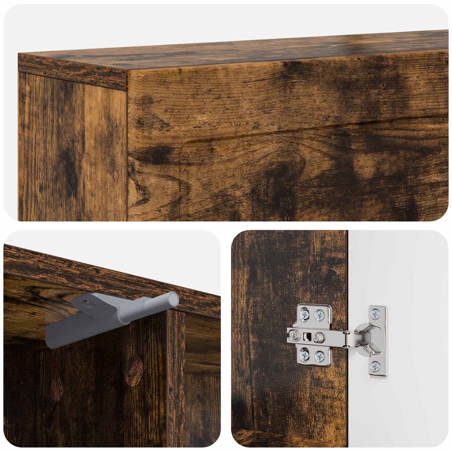 Fireplace Surround Smoked Oak 102 x 18 x 100.5 cm