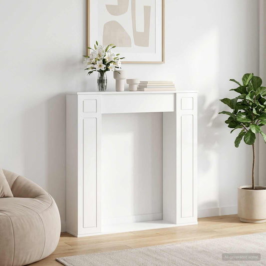 Fireplace Surround High Gloss White 100 x 20 x 100 cm