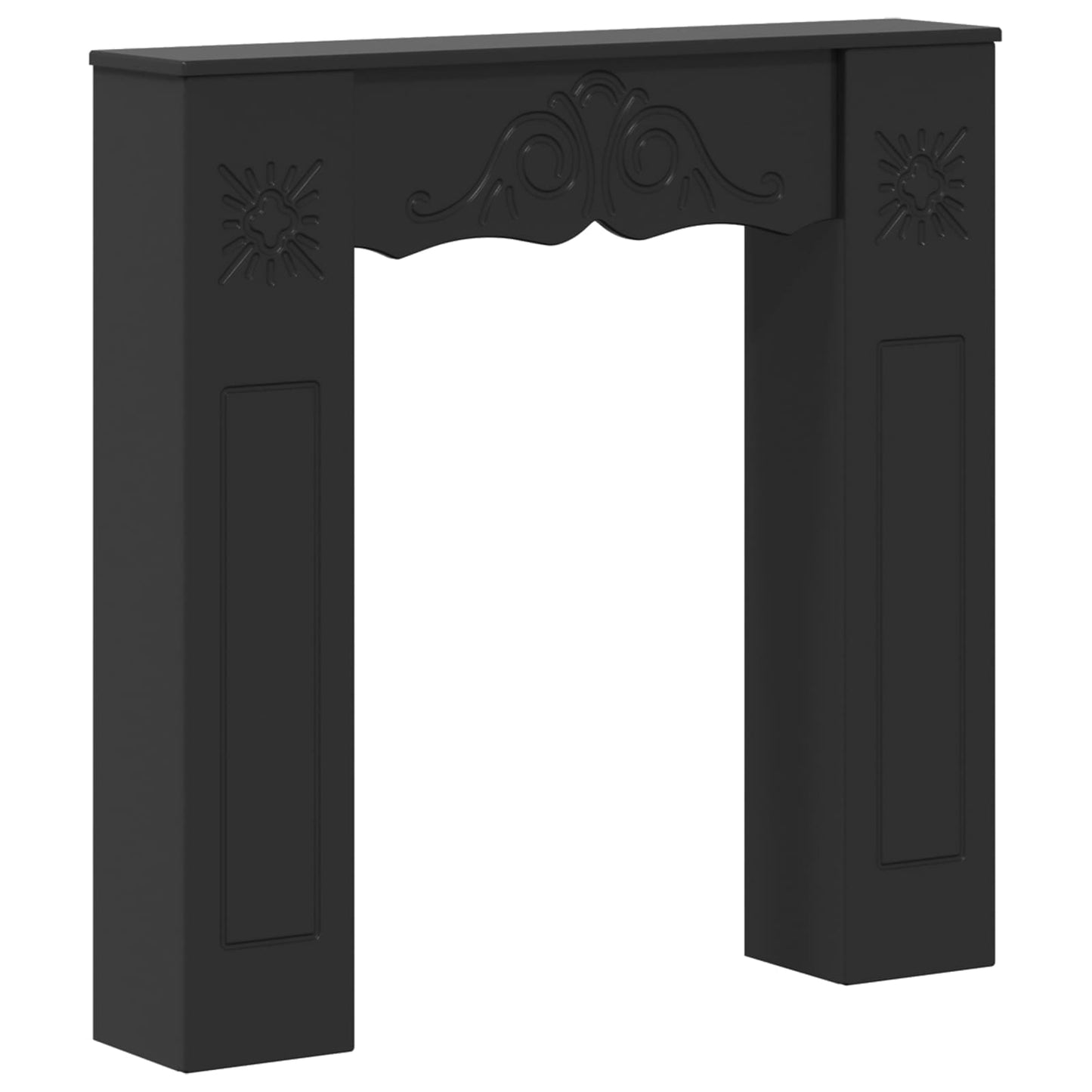 Fireplace Surround Black 102 x 20 x 102 cm Engineered Wood