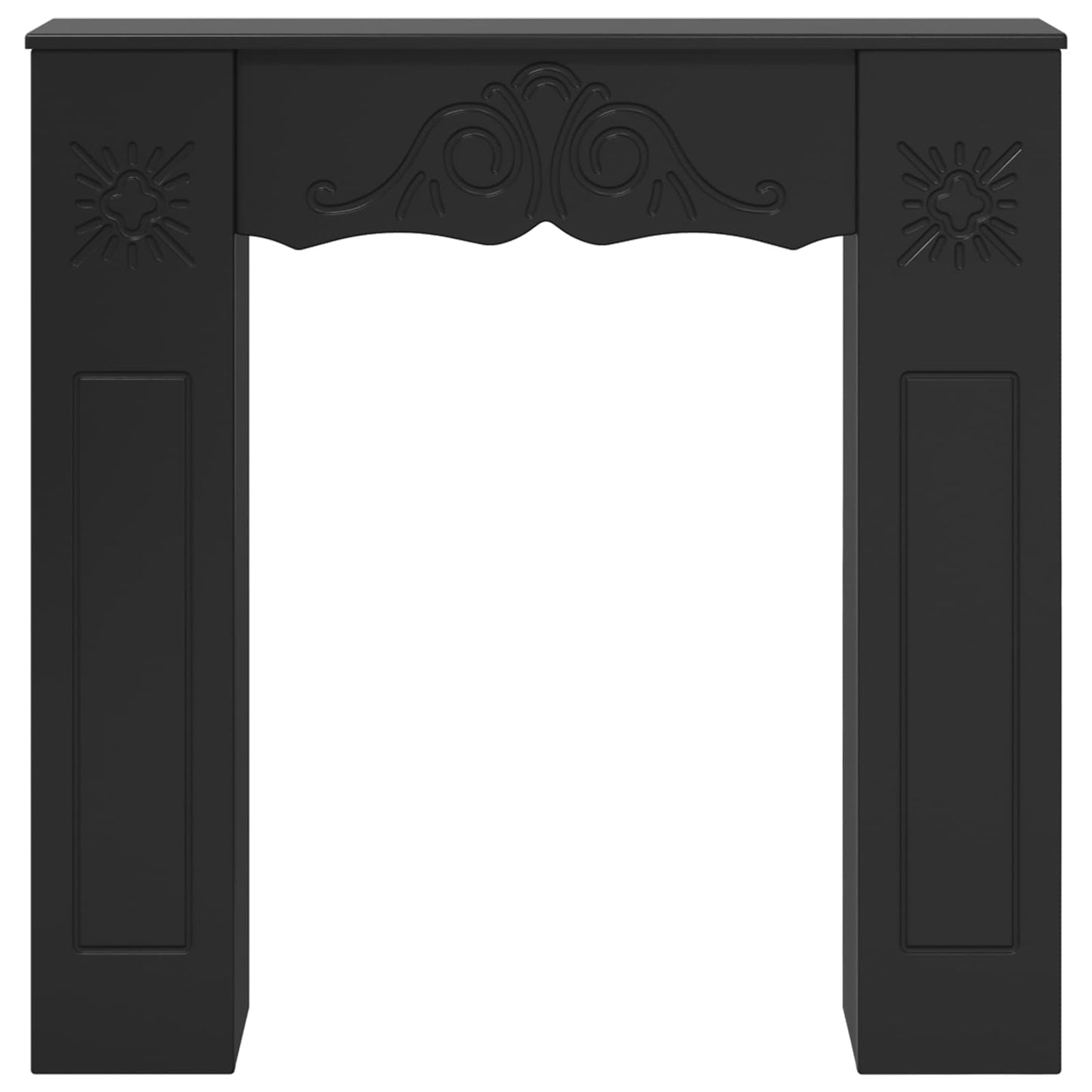 Fireplace Surround Black 102 x 20 x 102 cm Engineered Wood