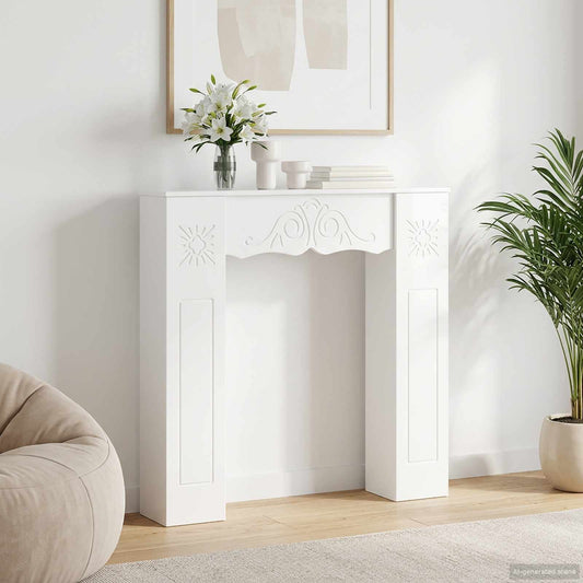 Fireplace Surround High Gloss White 102 x 20 x 102 cm