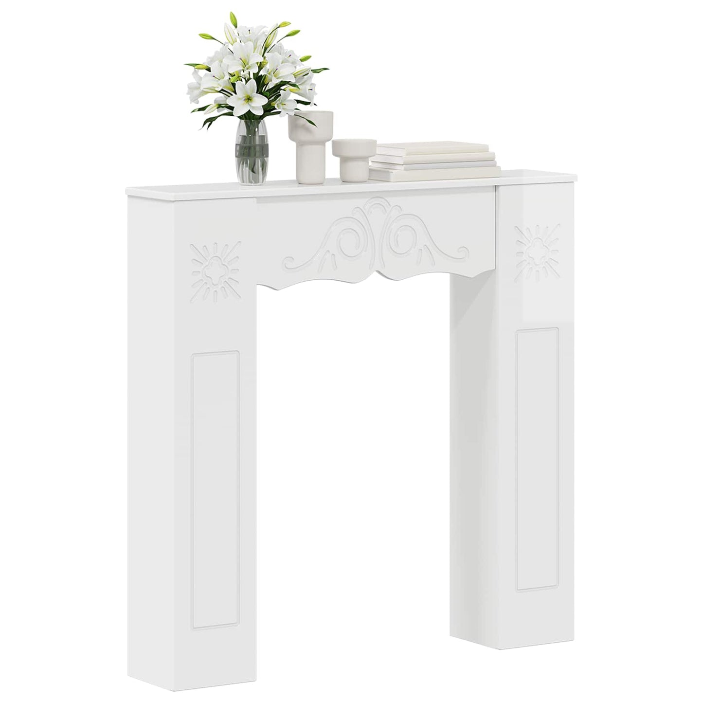 Fireplace Surround Gloss White 102 x 20 x 102 cm