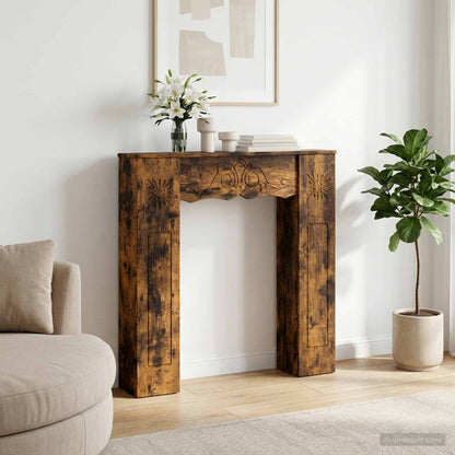 Fireplace Surround Smoked Oak 102 x 20 x 102 cm Engineered Wood