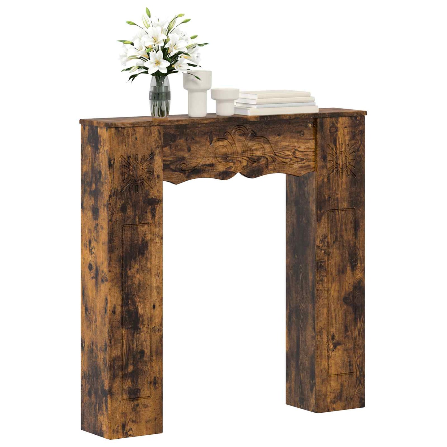 Fireplace Surround Smoked Oak 102 x 20 x 102 cm Engineered Wood