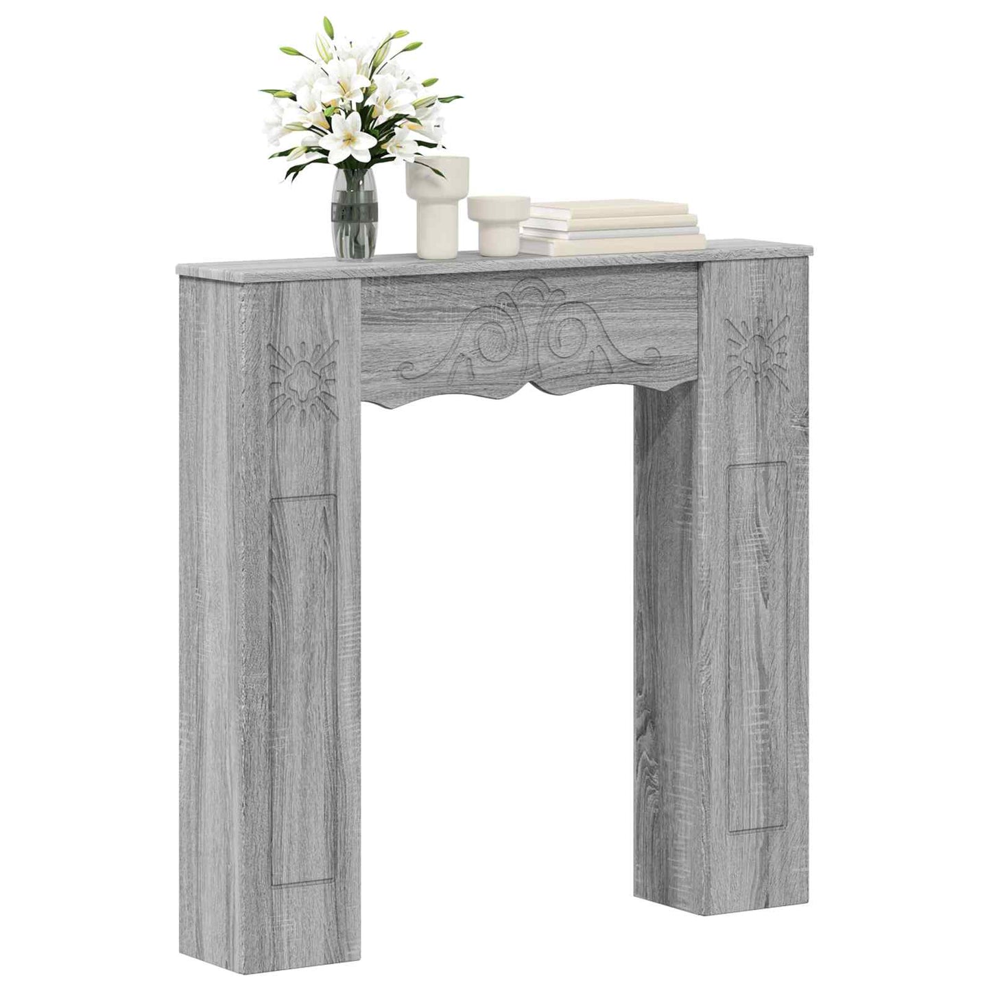 Fireplace Surround Grey Sonoma 102 x 20 x 102 cm