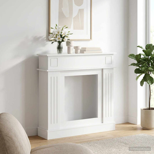 Fireplace Surround High Gloss White 102 x 26 x 100 cm