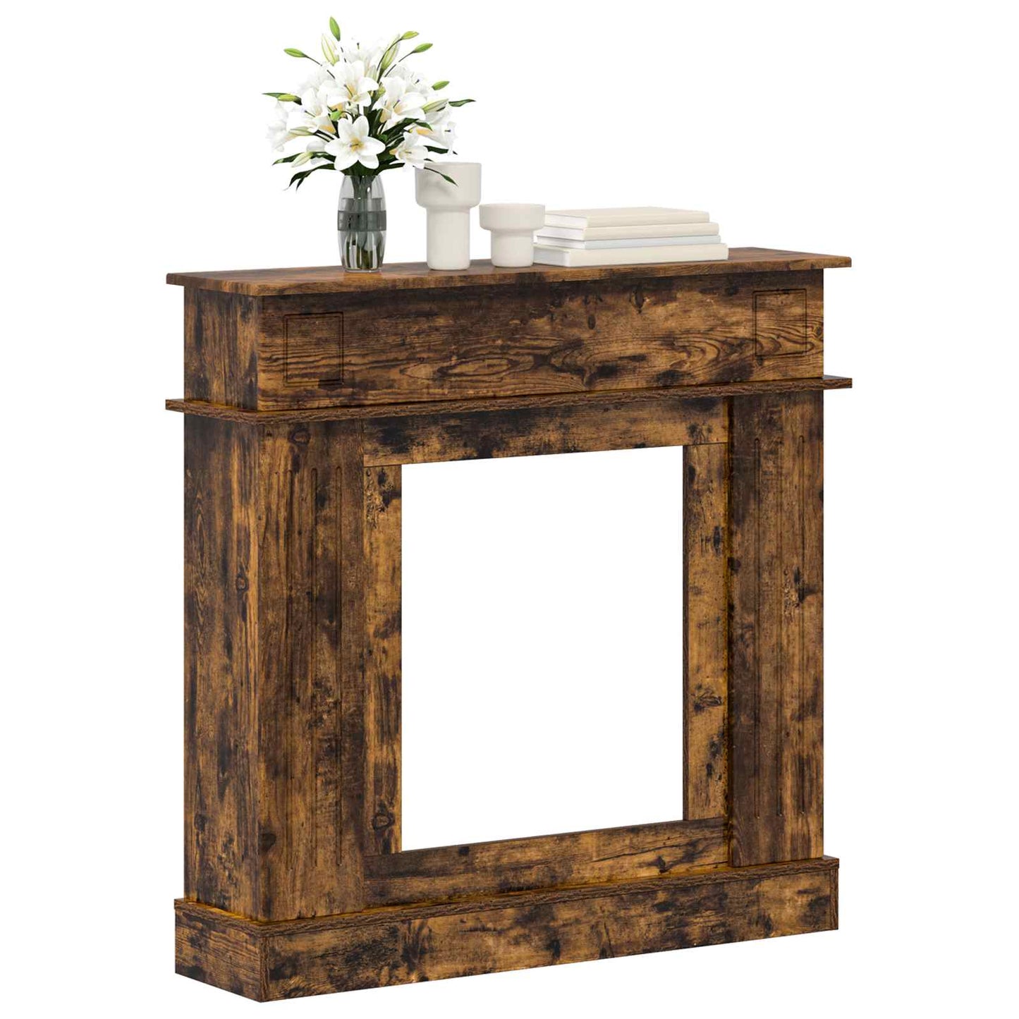 Fireplace Surround Smoked Oak 102 x 26 x 100 cm Engineered Wood