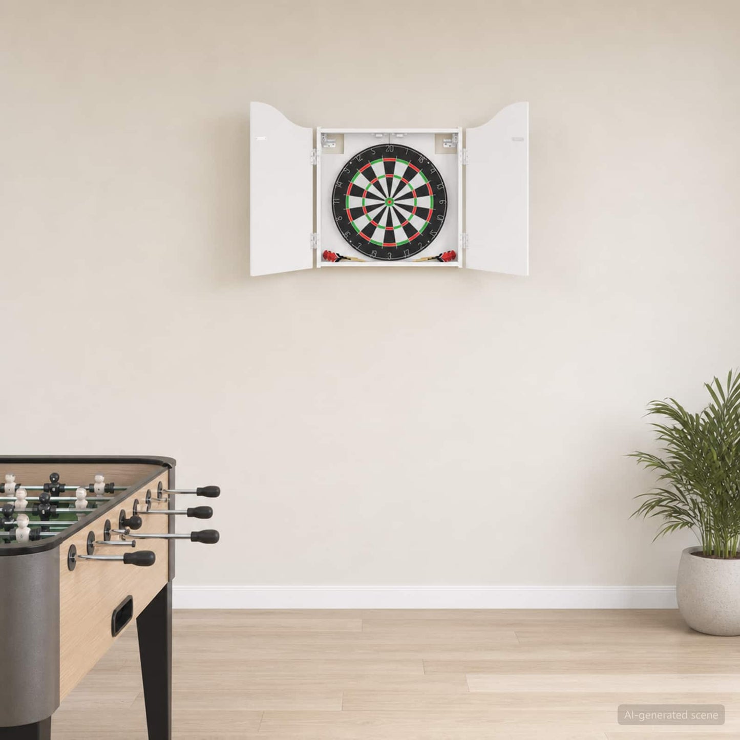 Dartboard Cabinet High Gloss White 56 x 12 x 63 cm