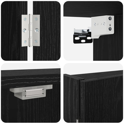 Dartboard Cabinet Black Oak 56 x 12 x 53.5 cm Engineered Wood