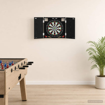 Dartboard Cabinet Black Oak 56 x 12 x 53.5 cm Engineered Wood