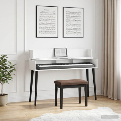 Studio Desk White 152 x 40 x 19.5 cm Engineered Wood