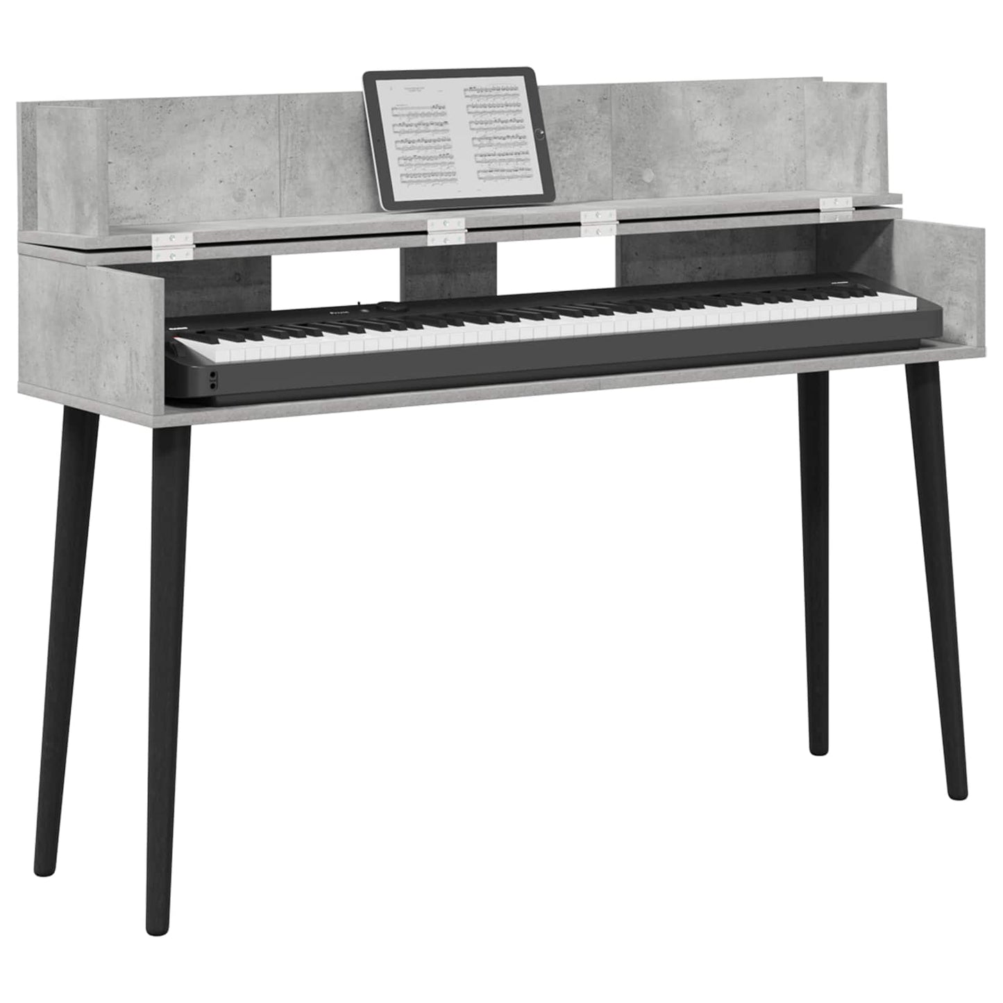 Studio Desk Concrete Grey 152 x 40 x 19.5 cm Engineered Wood