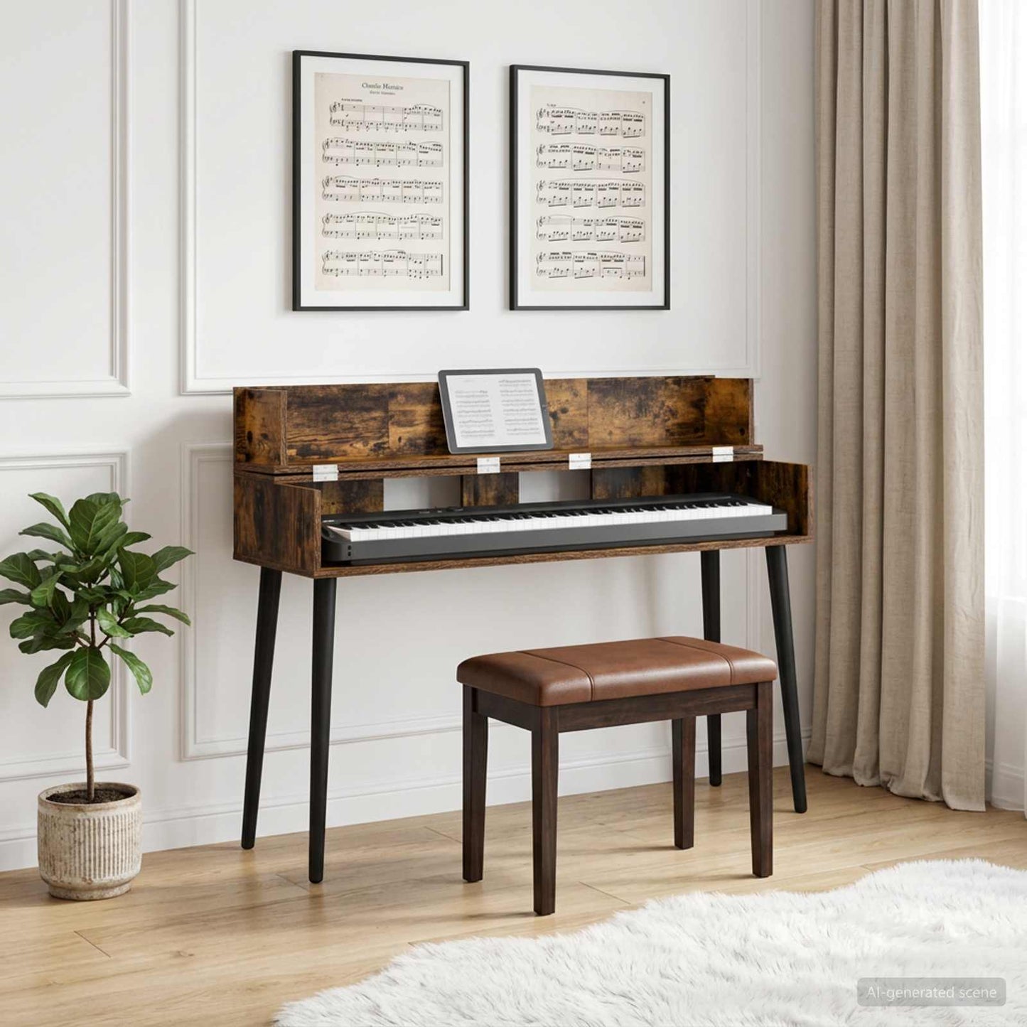 Studio Desk Smoked Oak 152 x 40 x 19.5 cm Engineered Wood