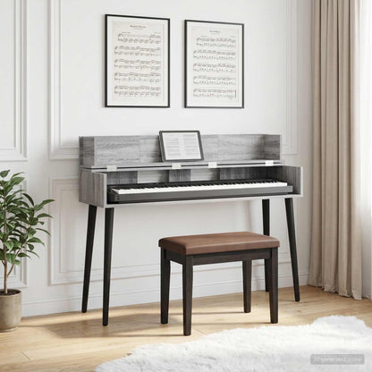 Studio Desk Grey Sonoma 152 x 40 x 19.5 cm Engineered Wood