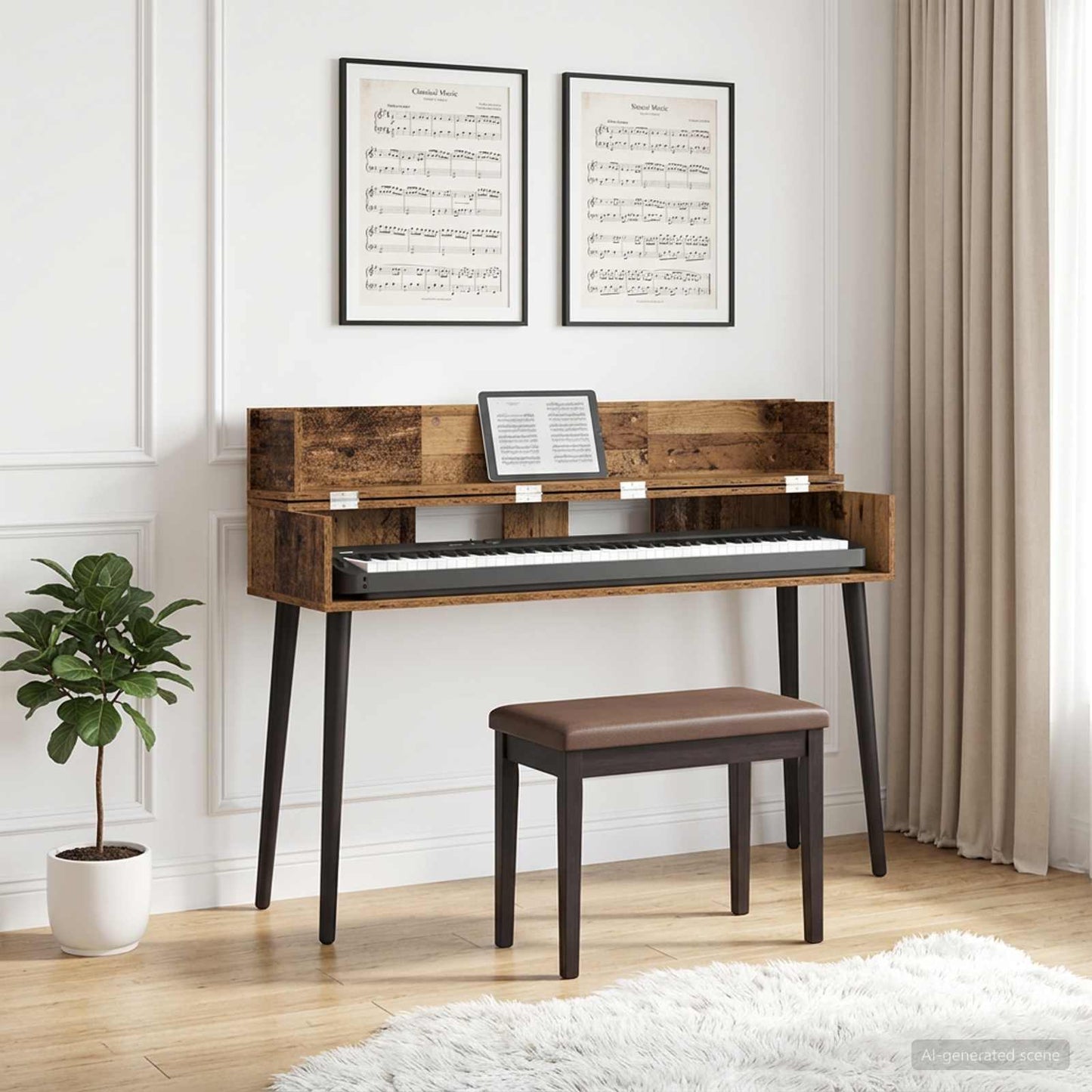 Studio Desk Old Wood 152 x 40 x 19.5 cm Engineered Wood
