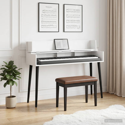 Studio Desk White 130 x 40 x 19.5 cm Engineered Wood