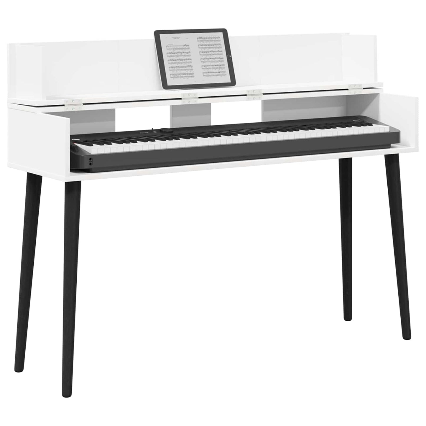 Studio Desk White 130 x 40 x 19.5 cm Engineered Wood