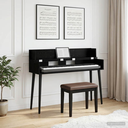 Studio Desk Black Oak 130 x 40 x 19.5 cm Engineered Wood