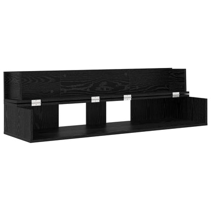 Studio Desk Black Oak 130 x 40 x 19.5 cm Engineered Wood