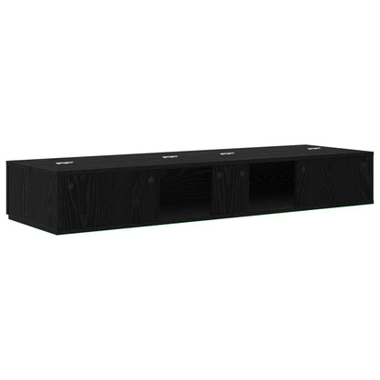 Studio Desk Black Oak 130 x 40 x 19.5 cm Engineered Wood