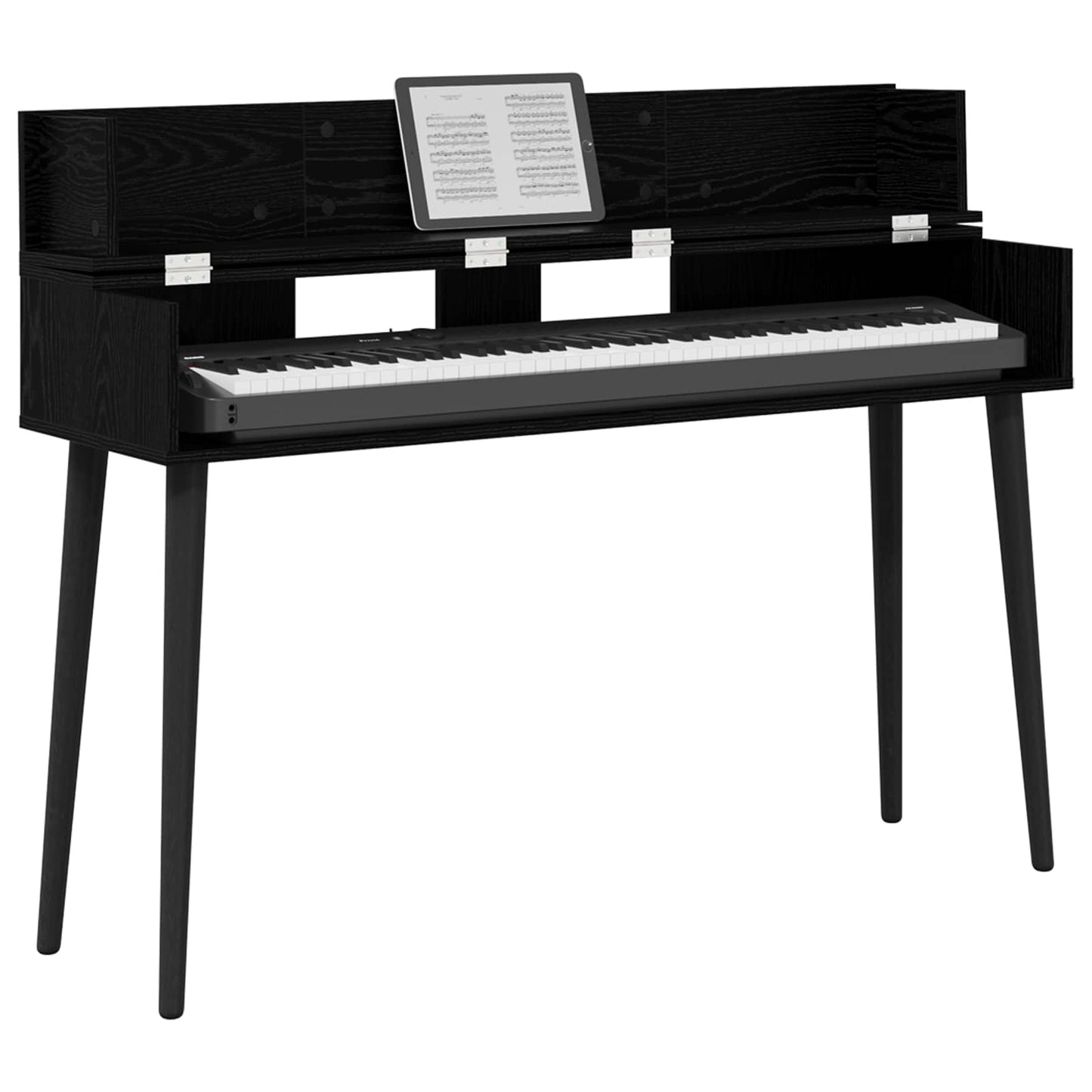 Studio Desk Black Oak 130 x 40 x 19.5 cm Engineered Wood