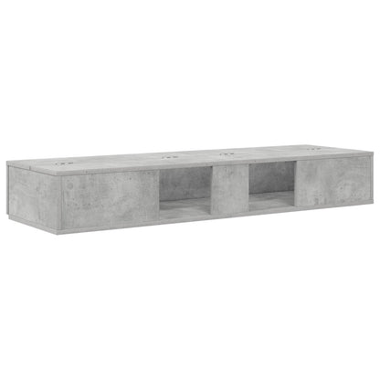 Studio Desk Concrete Grey 130 x 40 x 19.5 cm Engineered Wood
