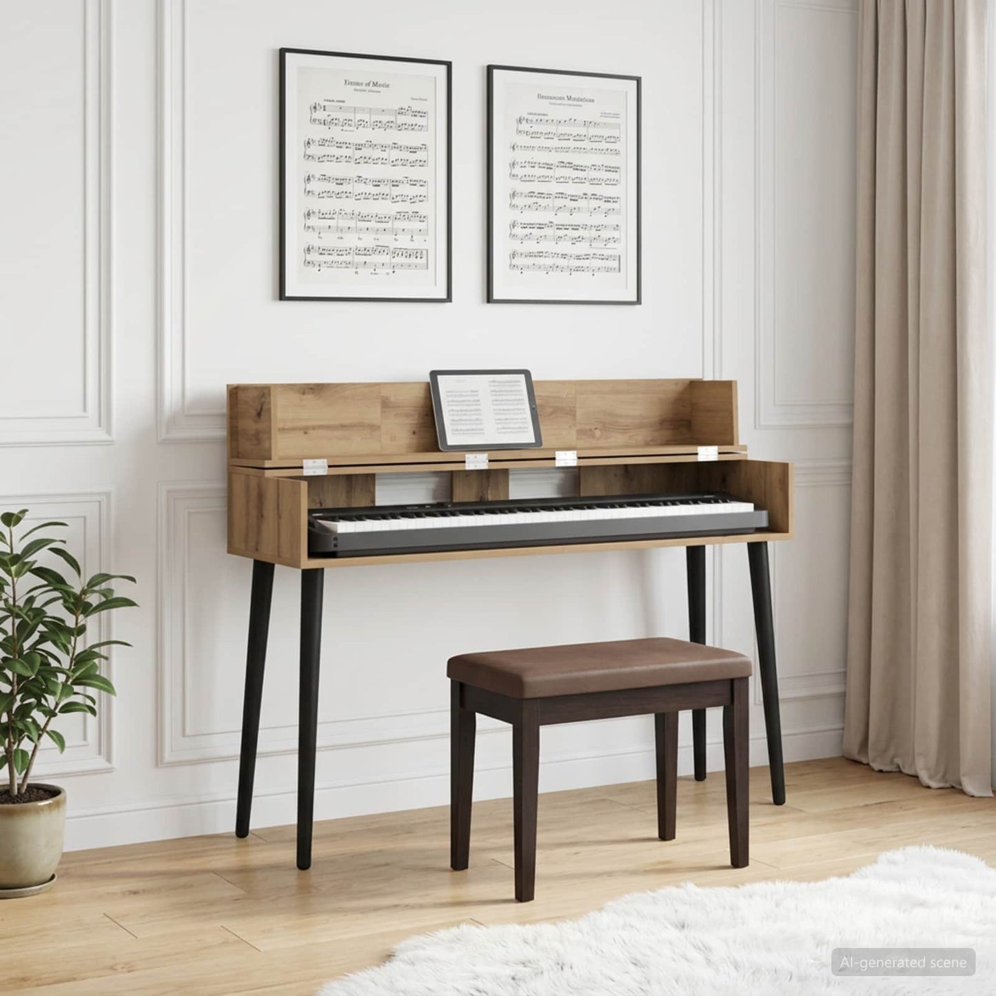 Studio Desk Artisan Oak 130 x 40 x 19.5 cm Engineered Wood
