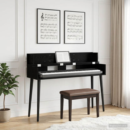 Studio Desk Black Oak 110 x 40 x 19.5 cm Engineered Wood