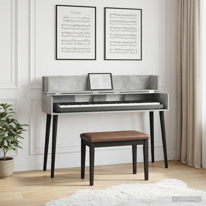 Studio Desk Concrete Grey 110 x 40 x 19.5 cm Engineered Wood