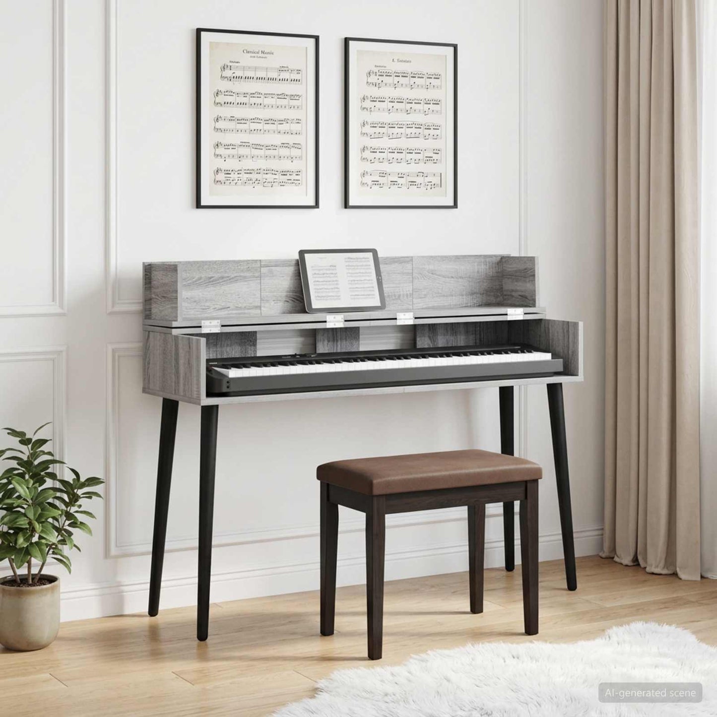 Studio Desk Grey Sonoma 110 x 40 x 19.5 cm Engineered Wood