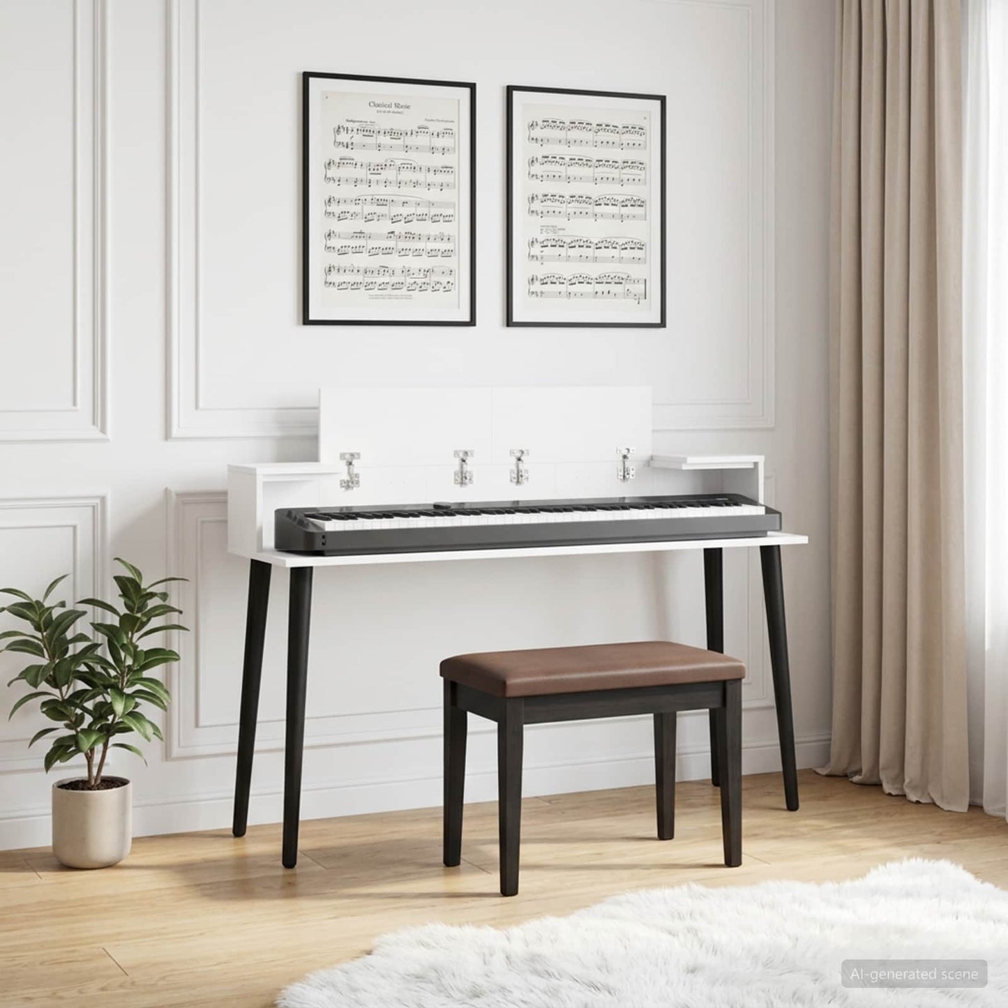 Studio Desk White 152 x 36 x 19.5 cm Engineered Wood
