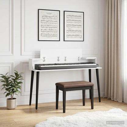 Studio Desk White 152 x 36 x 19.5 cm Engineered Wood