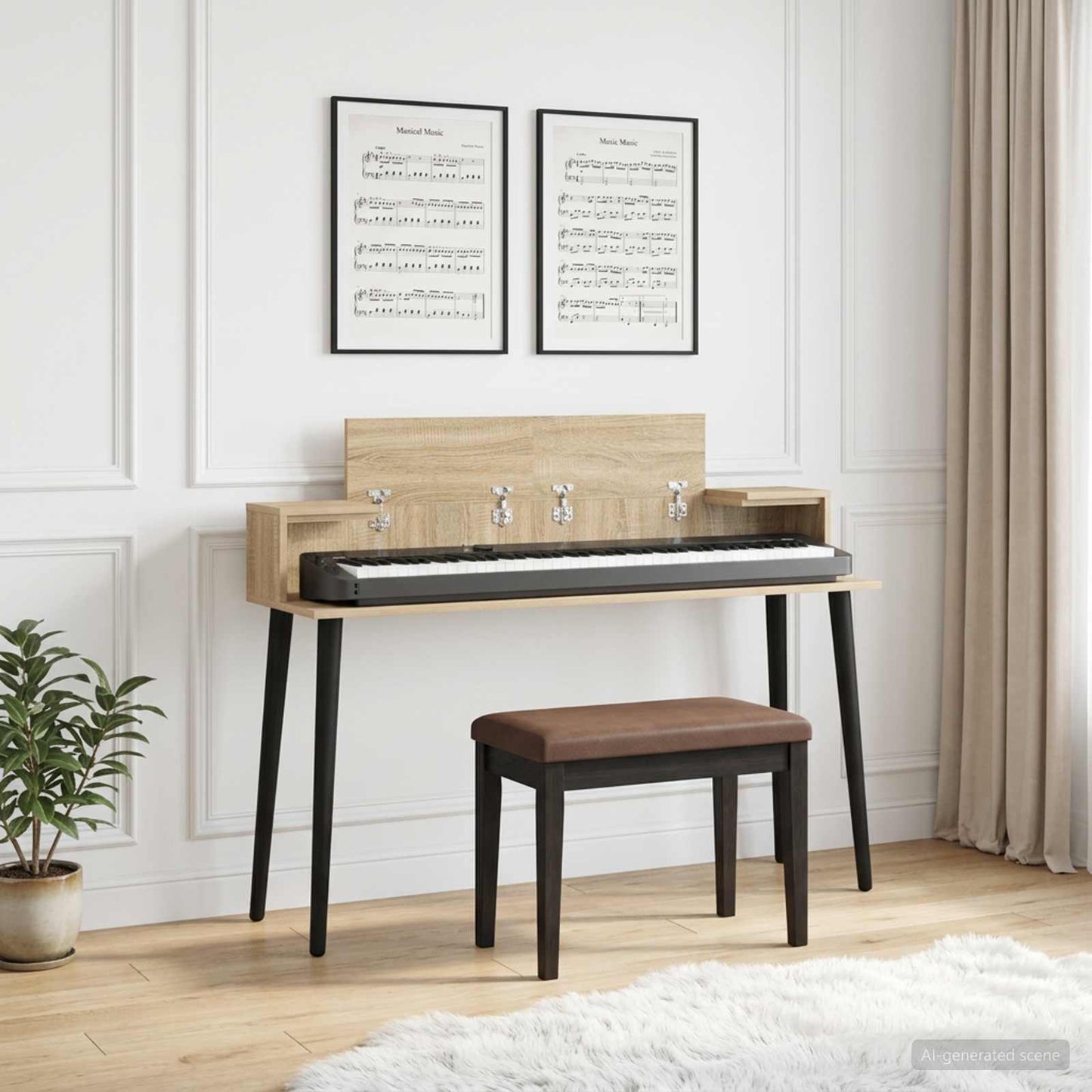 Studio Desk Sonoma Oak 152 x 36 x 19.5 cm Engineered Wood