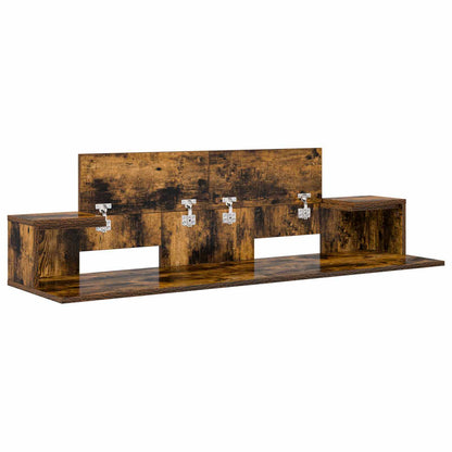 Studio Desk Smoked Oak 152 x 36 x 19.5 cm Engineered Wood