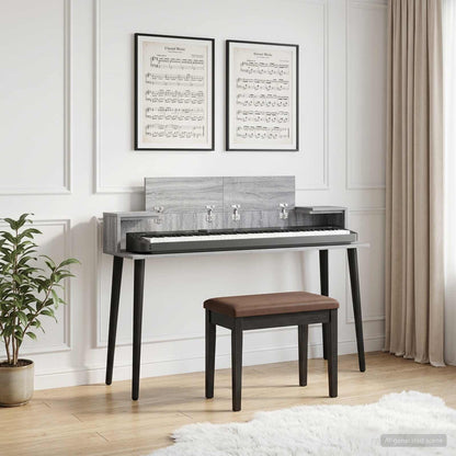 Studio Desk Grey Sonoma 152 x 36 x 19.5 cm Engineered Wood