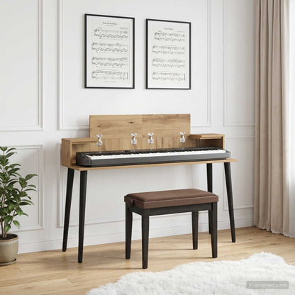 Studio Desk Artisan Oak 152 x 36 x 19.5 cm Engineered Wood