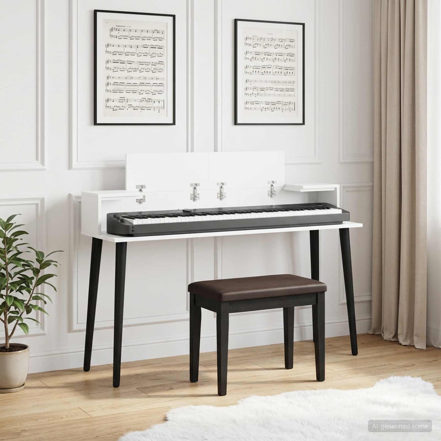 Studio Desk White 130 x 36 x 19.5 cm Engineered Wood